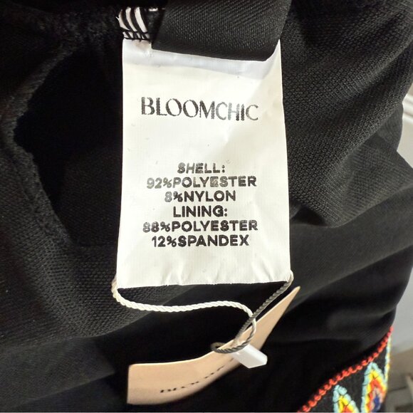 3X Contrast Black Textured One Piece Swimsuit NWT BLOOMCHIC - Picture 8 of 8